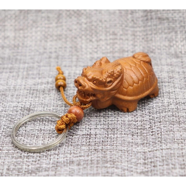 龍龜鑰匙圈桃木龍龜化
